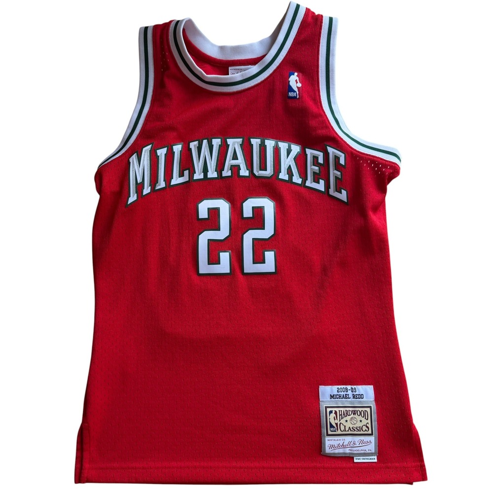 Mitchell & Ness Jersey Men Small Red Excellent Michael Redd Milwaukee Bucks 22